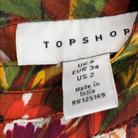 NWT TOPSHOP Fallen Floral Long Sleeve Midi Dress 2 - Picture 9 of 10